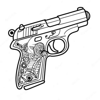 Realistic Handgun Coloring Page 1062-850