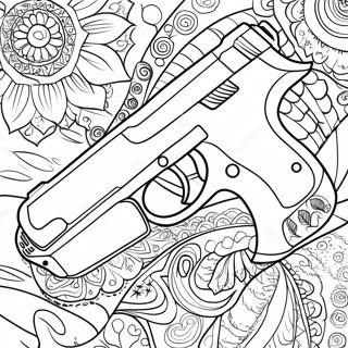 Realistic Handgun Coloring Page 1062-851