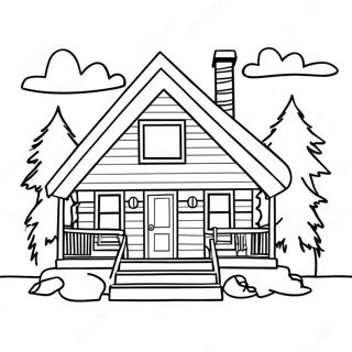 Cozy Log Cabin Coloring Page 10648-8733