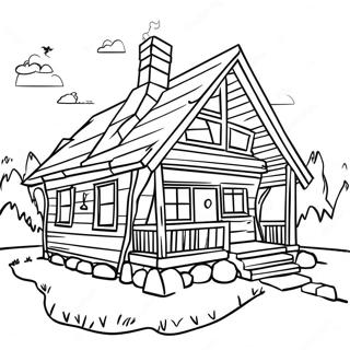 Cozy Log Cabin Coloring Page 10648-8734