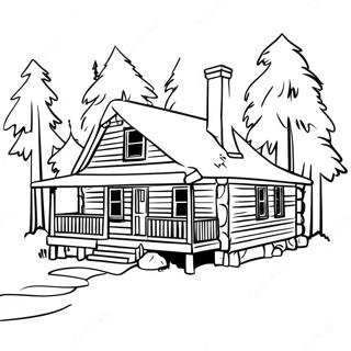 Cozy Log Cabin Coloring Page 10648-8736