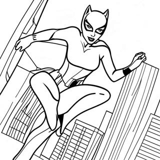 Dynamic Catwoman In Action Coloring Page 10678-8759