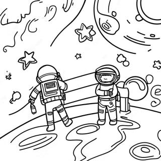 Colorful Astros Space Scene Coloring Page 10688-8765