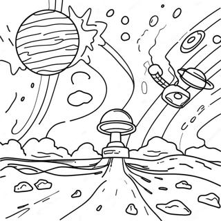 Colorful Astros Space Scene Coloring Page 10688-8766