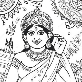 Colorful Indian Festival Celebrations Coloring Page 10698-8773