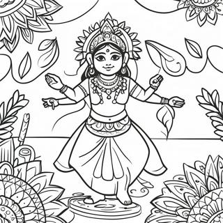 Colorful Indian Festival Celebrations Coloring Page 10698-8775