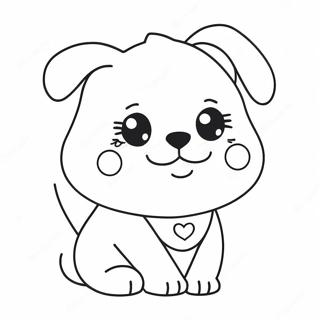 Kawaii Dog Coloring Page 10707-8779