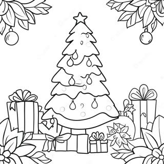 Festive Christmas Tree Coloring Page 10728-8798