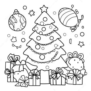 Festive Christmas Tree Coloring Page 10728-8800