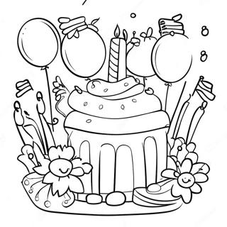 Happy Birthday Celebration Coloring Page 10737-8802