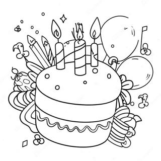 Happy Birthday Celebration Coloring Page 10737-8803