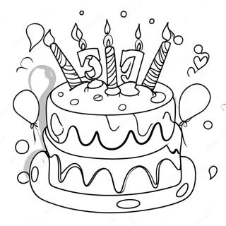 Happy Birthday Celebration Coloring Page 10737-8804