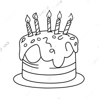 Elegant Happy Birthday Cake Coloring Page 10738-8805