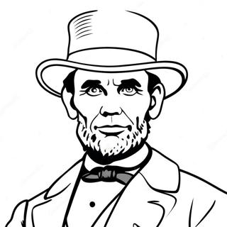 Abraham Lincoln In A Top Hat Coloring Page 10758-8821