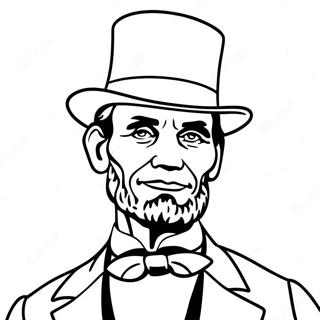 Abraham Lincoln In A Top Hat Coloring Page 10758-8823