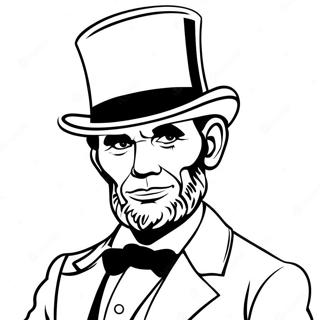 Abraham Lincoln In A Top Hat Coloring Page 10758-8824