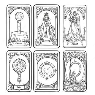 Mystical Tarot Cards Coloring Page 10788-8845