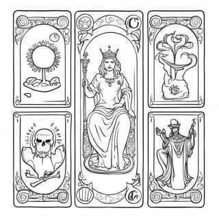 Mystical Tarot Cards Coloring Page 10788-8847