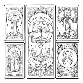 Mystical Tarot Cards Coloring Page 10788-8848