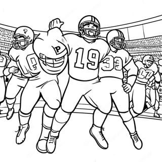 Football Players Celebrating Touchdown Coloring Page 10798-8855