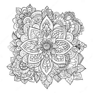 Intricate Rangoli Designs Coloring Page 10808-8863