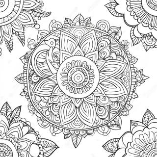 Intricate Rangoli Designs Coloring Page 10808-8864