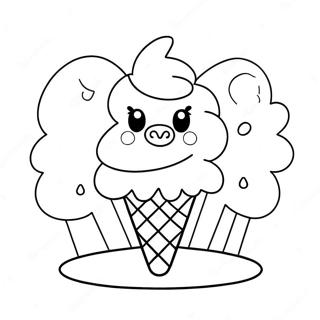 Ice Cream Peppa Pig Coloring Page 10837-8882