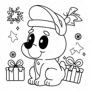 Bluey Christmas Coloring Page 10847-8890