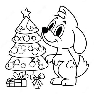 Bluey And Bingo Decorating The Tree Coloring Page 10848-8894