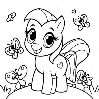 Cute Fluttershy With Butterflies Coloring Page 10858-8902