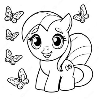 Cute Fluttershy With Butterflies Coloring Page 10858-8903