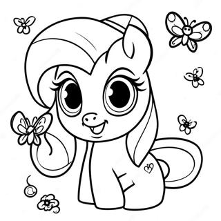 Cute Fluttershy With Butterflies Coloring Page 10858-8904