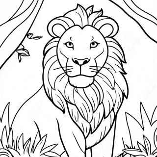 Majestic Lion In The Jungle Coloring Page 10878-8917