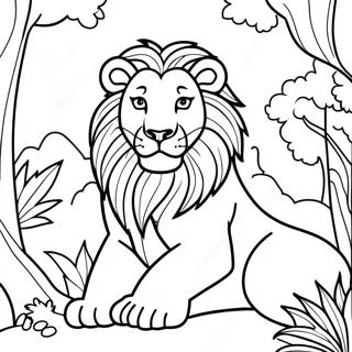 Majestic Lion In The Jungle Coloring Page 10878-8919