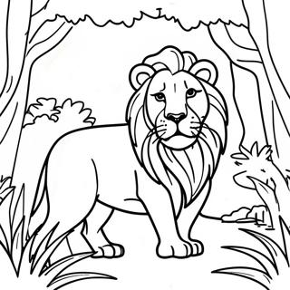 Majestic Lion In The Jungle Coloring Page 10878-8920