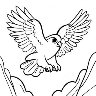 Majestic Hawk In Flight Coloring Page 10888-8927