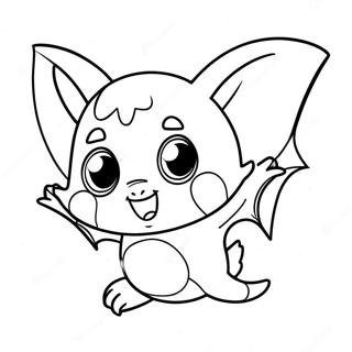 Cute Rouge The Bat Flying Coloring Page 10918-8949