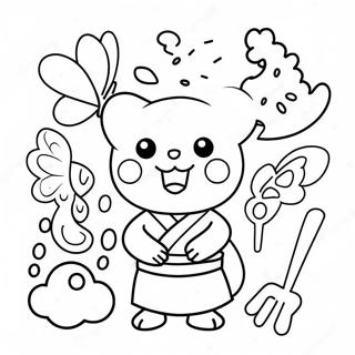 Kawaii Japanese Characters Coloring Page 10928-8958