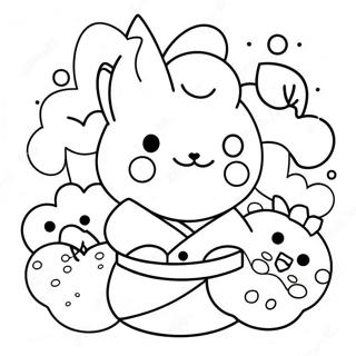 Kawaii Japanese Characters Coloring Page 10928-8960