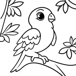 Colorful Parakeet In A Tree Coloring Page 10938-8967