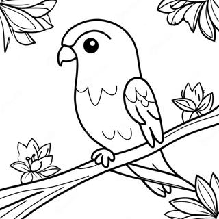 Colorful Parakeet In A Tree Coloring Page 10938-8968