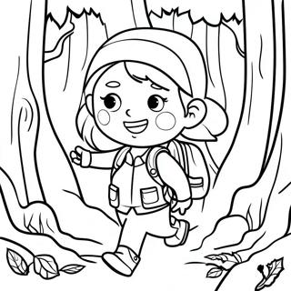 Amanda The Adventurer Exploring A Forest Coloring Page 10958-8982