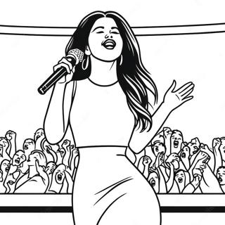 Selena Singing On Stage Coloring Page 10978-8997