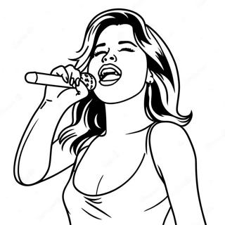 Selena Singing On Stage Coloring Page 10978-8998