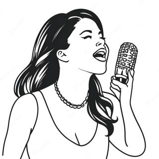 Selena Singing On Stage Coloring Page 10978-9000