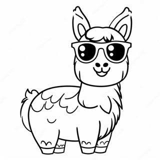 Cute Llama Llama With Sunglasses Coloring Page 10988-9005