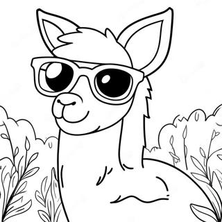 Cute Llama Llama With Sunglasses Coloring Page 10988-9006