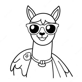 Cute Llama Llama With Sunglasses Coloring Page 10988-9007