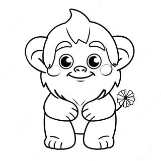 Cute Yeti With Snowflakes Coloring Page 10998-9015