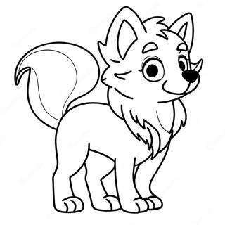 Cute Wolf Anime Character Coloring Page 11018-9031